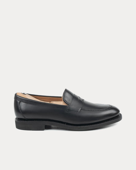 Meermin 514045 Silkcalf Leather Black Penny Loafers - 1