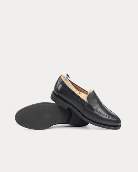 Meermin 514045 Silkcalf Leather Black Penny Loafers - 3