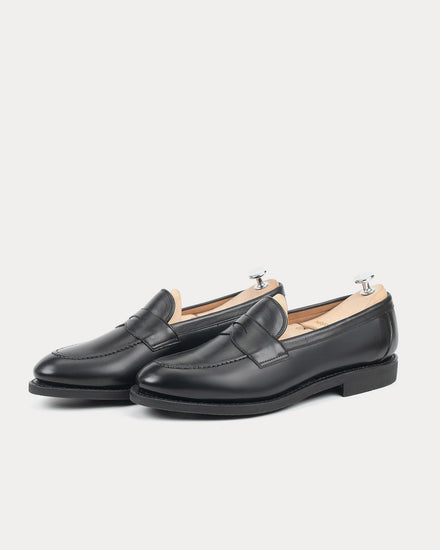 Meermin 514045 Silkcalf Leather Black Penny Loafers - 4
