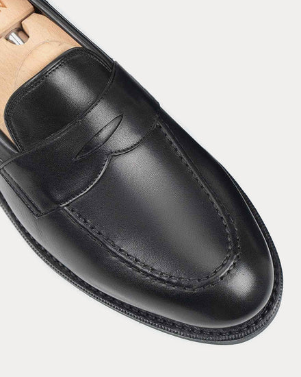 Meermin 514045 Silkcalf Leather Black Penny Loafers - 5