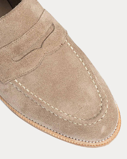 Meermin 514511 Suede Taupe Penny Loafers - 5