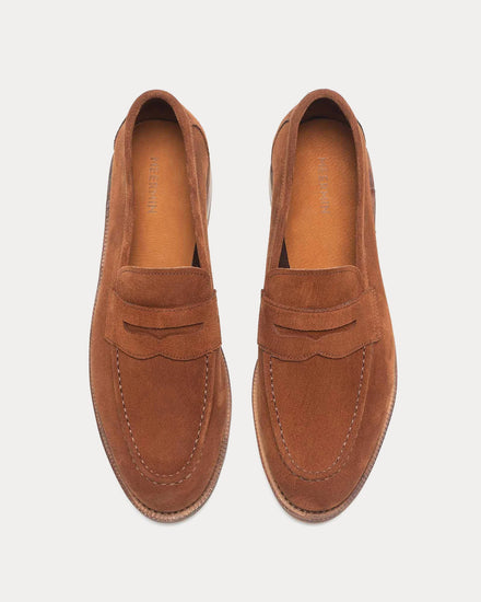 Meermin 514511 Superbuck Suede Rust Penny Loafers - 2