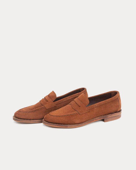 Meermin 514511 Superbuck Suede Rust Penny Loafers - 4