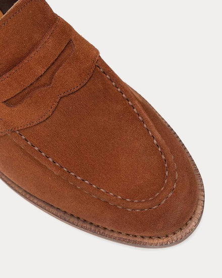 Meermin 514511 Superbuck Suede Rust Penny Loafers - 5