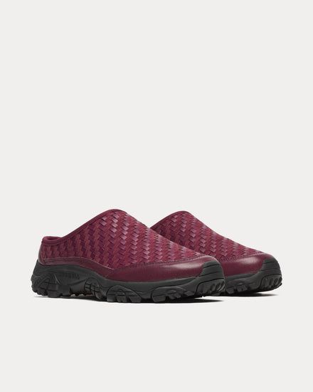 Merrell 1TRL Moab 2 Slide Leather Woven Dark Cherry Mules - 4