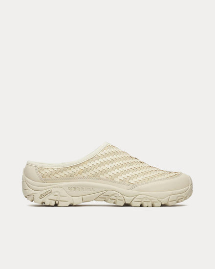 Merrell 1TRL Moab 2 Slide Leather Woven Stucco Mules - 1