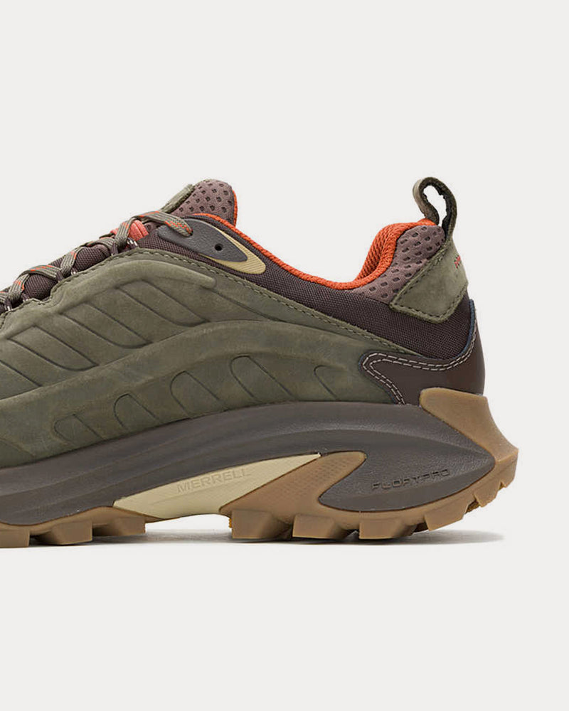 Merrell Moab Speed 2 Leather Waterproof Olive Hiking Shoes - 5