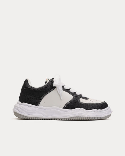 Mihara Yasuhiro Wayne OG Sole Embossed Leather Black / White Low Top Sneakers - 1