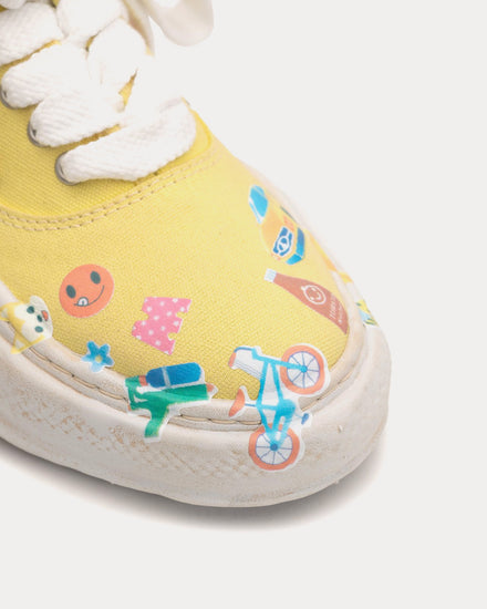 Mihara Yasuhiro Baker OG Sole Sticker Printed Canvas Yellow Low Top Sneakers - 2