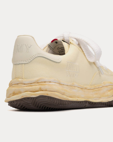 Mihara Yasuhiro Blakey OG Sole Over-Dyed Canvas White Low Top Sneakers - 2