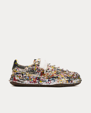 Mihara Yasuhiro Blakey OG Sole Sputtering Paint Canvas White Low Top Sneakers