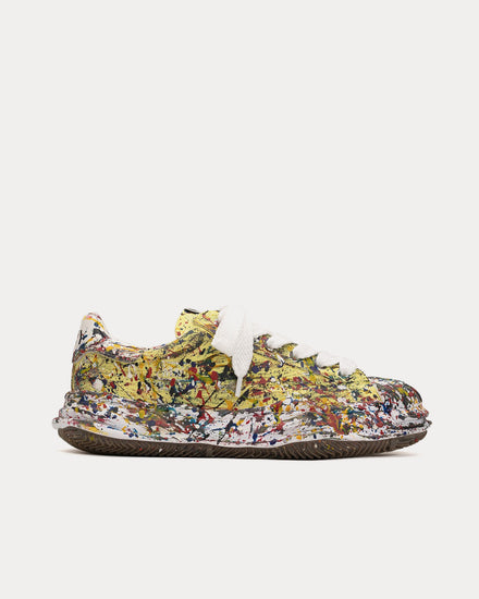 Mihara Yasuhiro Blakey OG Sole Sputtering Paint Canvas Yellow Low Top Sneakers - 1