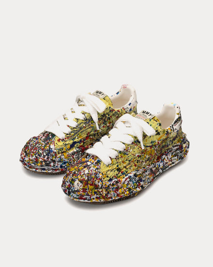 Mihara Yasuhiro Blakey OG Sole Sputtering Paint Canvas Yellow Low Top Sneakers - 2
