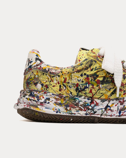 Mihara Yasuhiro Blakey OG Sole Sputtering Paint Canvas Yellow Low Top Sneakers - 3