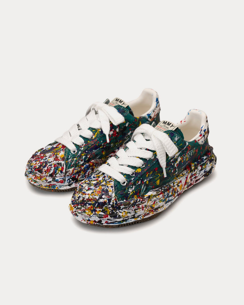 Mihara Yasuhiro Blakey OG Sole Sputtering Paint Canvas Green Low Top Sneakers - 2