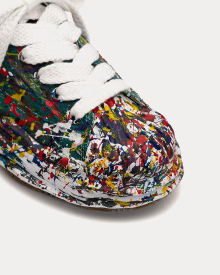 Mihara Yasuhiro Blakey OG Sole Sputtering Paint Canvas Green Low Top Sneakers - 3