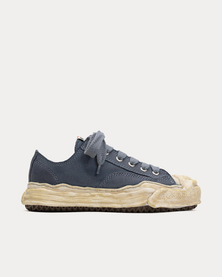 Mihara Yasuhiro Hank OG Sole Over-Dyed Canvas Black Low Top Sneakers - 1