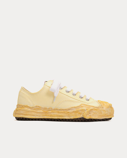Mihara Yasuhiro Hank OG Sole Over-Dyed Canvas White Low Top Sneakers - 1