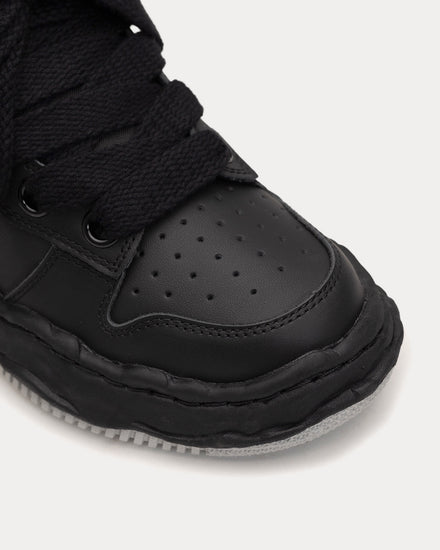 Mihara Yasuhiro Wayne Puffer OG Sole Leather Black / Black Low Top Sneakers - 2