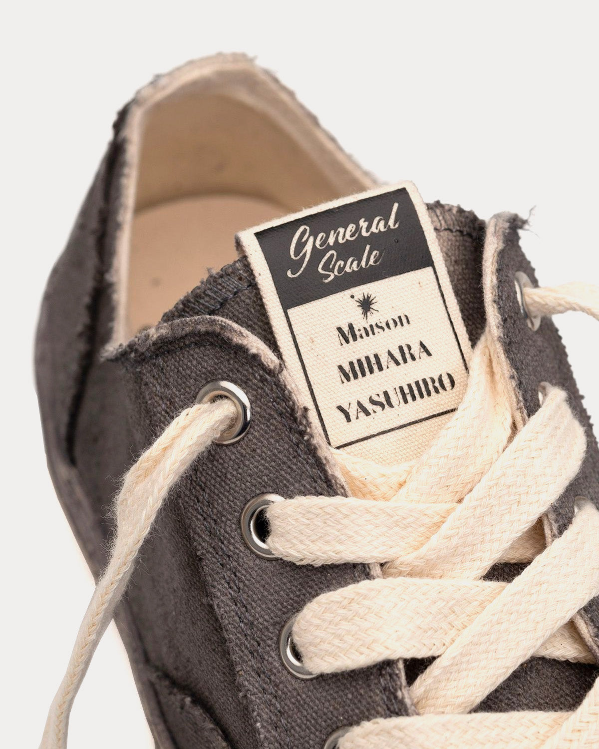 General Scale By Maison Mihara Yasuhiro - Past Sole Overdyed Canvas Black Low Top Sneakers