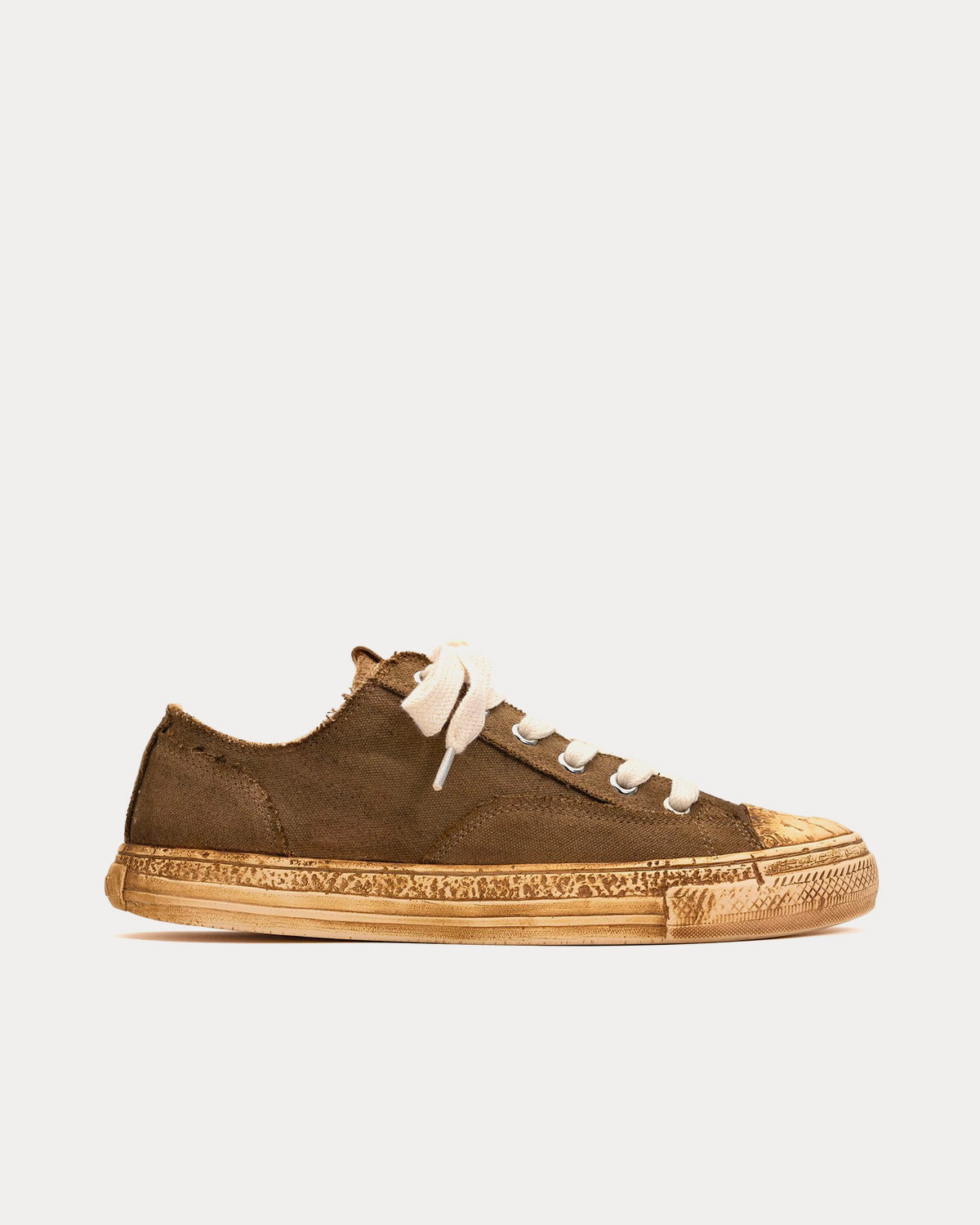 General Scale By Maison Mihara Yasuhiro - Past Sole Overdyed Canvas Brown Low Top Sneakers