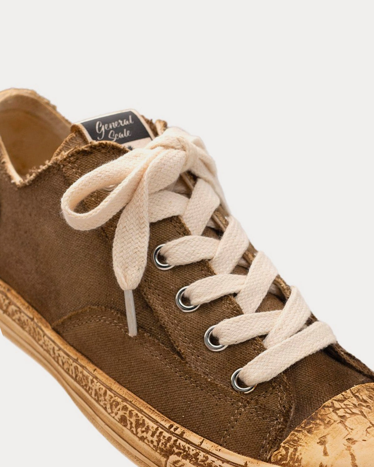 General Scale By Maison Mihara Yasuhiro - Past Sole Overdyed Canvas Brown Low Top Sneakers