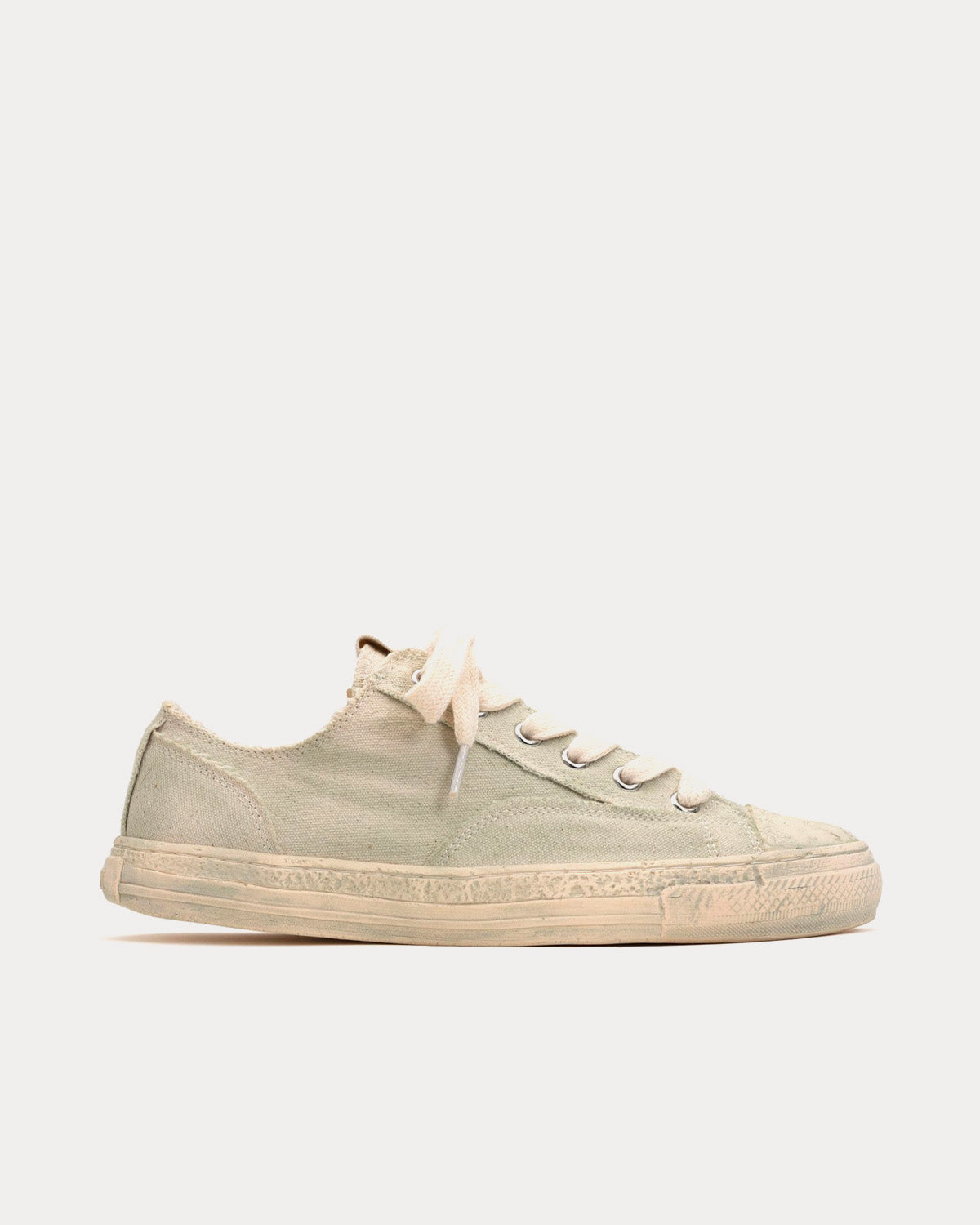 General Scale By Maison Mihara Yasuhiro - Past Sole Overdyed Canvas Green Low Top Sneakers