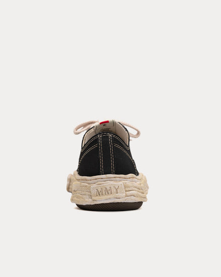 Mihara Yasuhiro Peterson23 OG Sole Garment Dyed Canvas Black Low Top Sneakers - 3