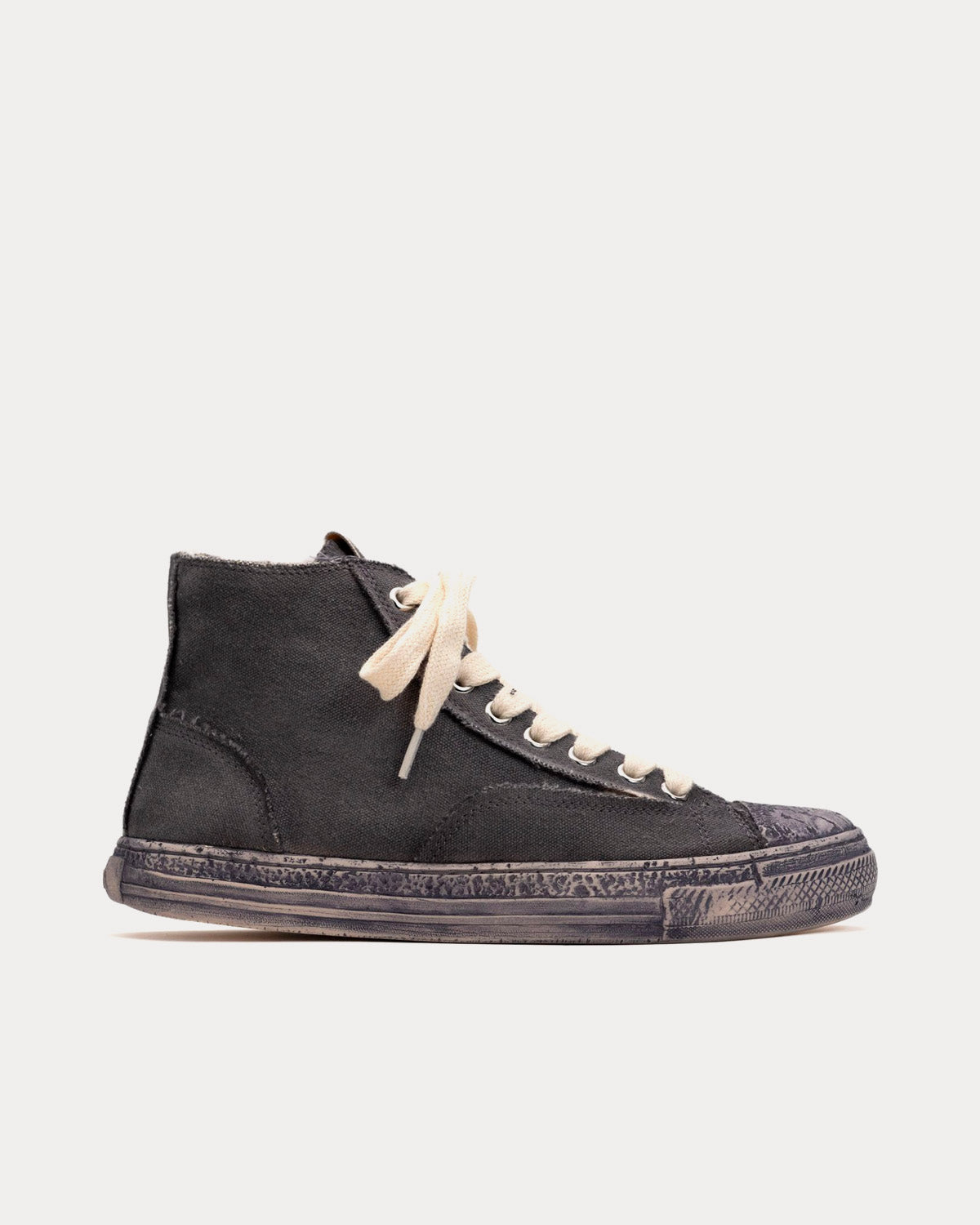 General Scale By Maison Mihara Yasuhiro - Past Sole Overdyed Canvas Black High Top Sneakers