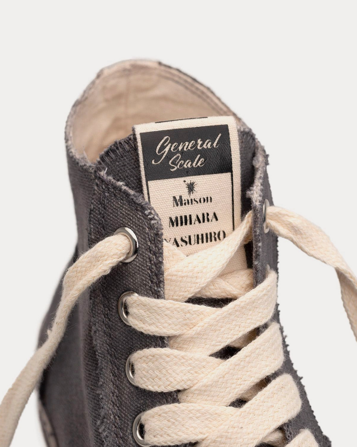 General Scale By Maison Mihara Yasuhiro - Past Sole Overdyed Canvas Black High Top Sneakers
