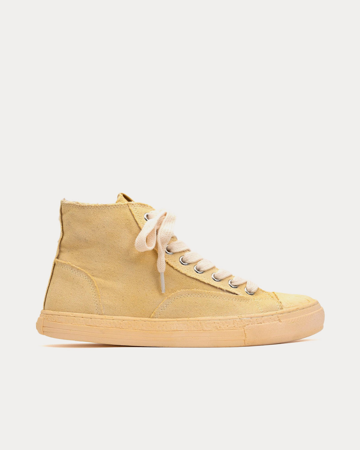 General Scale By Maison Mihara Yasuhiro - Past Sole Overdyed Canvas Beige High Top Sneakers