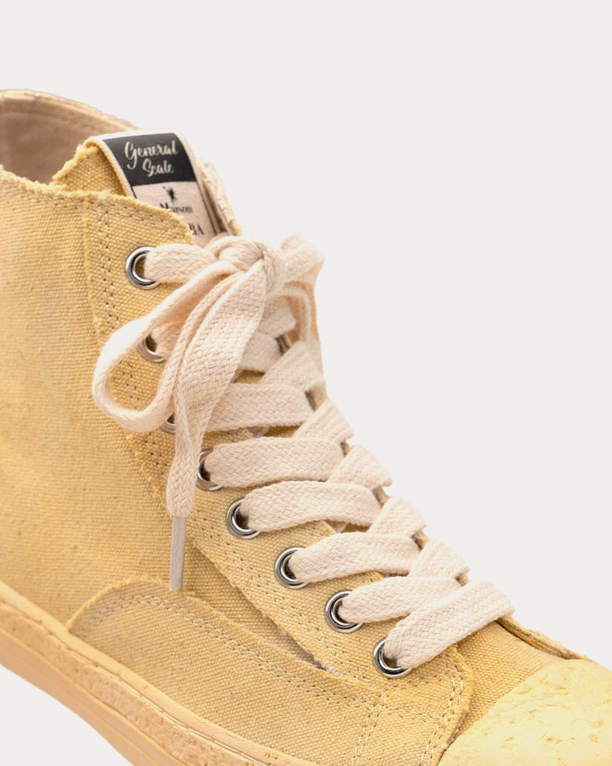 General Scale By Maison Mihara Yasuhiro - Past Sole Overdyed Canvas Beige High Top Sneakers