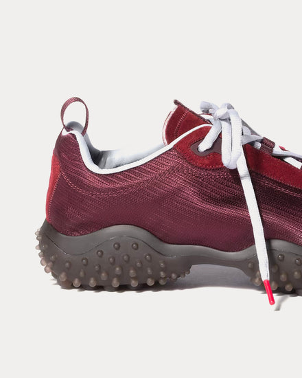 Miu Miu Bubble Technical Fabric & Suede Burgundy Low Top Sneakers - 4