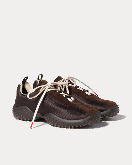 Miu Miu Bubble Technical Fabric & Suede Dark Brown Low Top Sneakers - 3