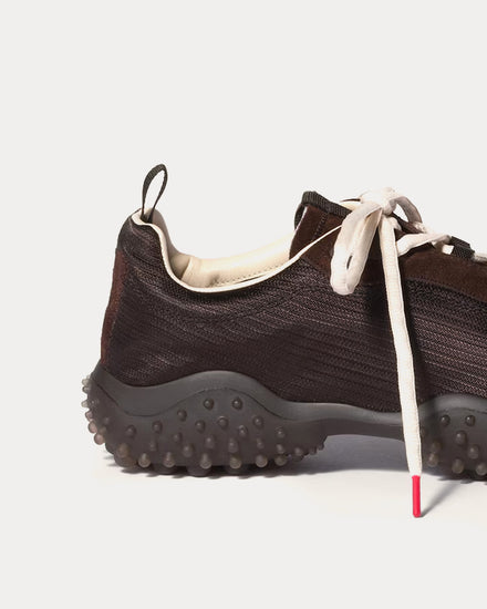 Miu Miu Bubble Technical Fabric & Suede Dark Brown Low Top Sneakers - 5