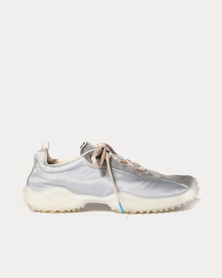 Miu Miu Bubble Technical Fabric & Suede Cloudy Grey Low Top Sneakers - 1
