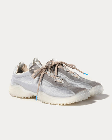 Miu Miu Bubble Technical Fabric & Suede Cloudy Grey Low Top Sneakers - 2