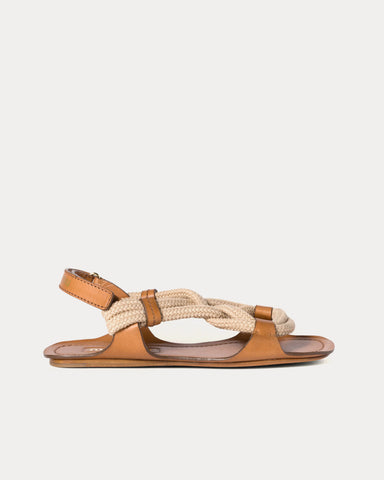 Miu Miu Flat Cord Natural Sandals