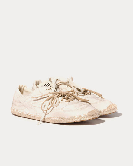 Miu Miu Gymnasium Canvas Ecru Low Top Sneakers - 2