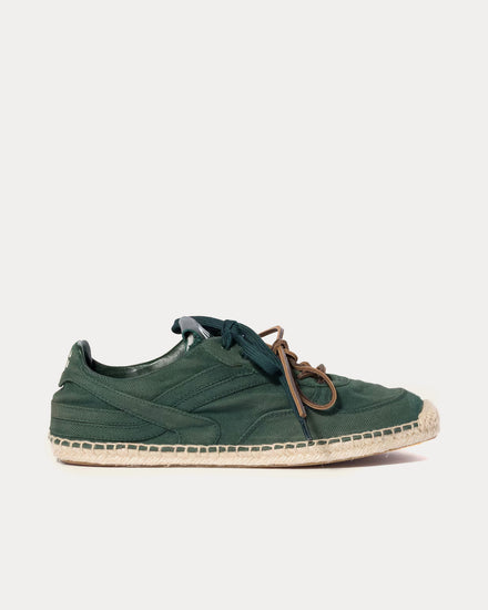 Miu Miu Women's Gymnasium Gabardine Bottle Green Low Top Sneakers