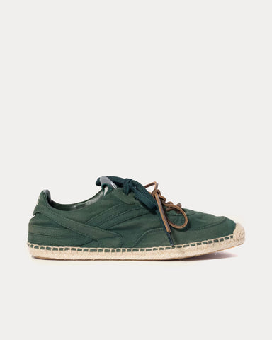 Miu Miu Gymnasium Gabardine Bottle Green Low Top Sneakers