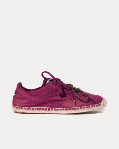Miu Miu Gymnasium Gabardine Burgundy Low Top Sneakers