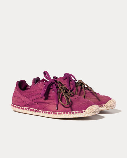 Miu Miu Gymnasium Gabardine Burgundy Low Top Sneakers - 2
