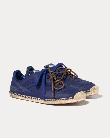 Miu Miu Gymnasium Gabardine Ink Blue Low Top Sneakers - 2