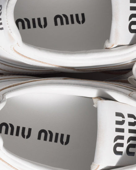 Miu Miu Gymnasium with Strap & Buckle White Low Top Sneakers - 5