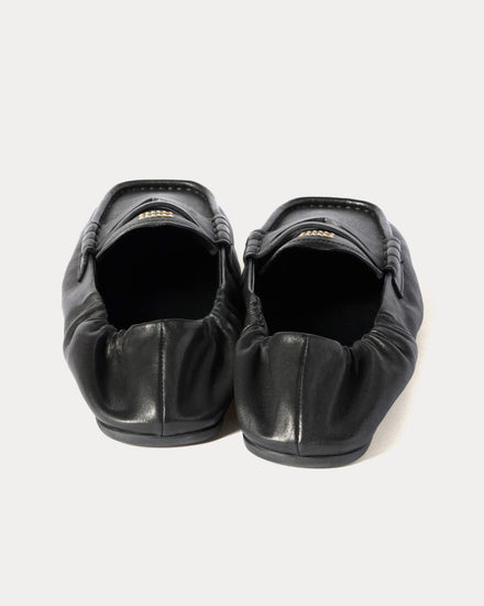 Miu Miu Ruches Nappa Leather Black Loafers - 4