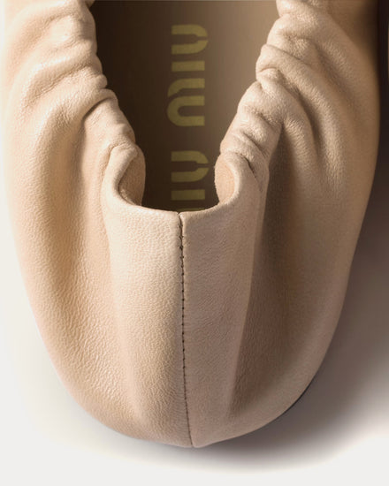 Miu Miu Ruches Nappa Leather Cord Loafers - 3