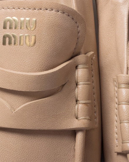 Miu Miu Ruches Nappa Leather Cord Loafers - 4
