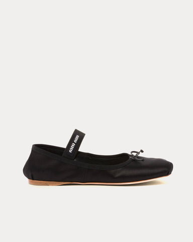 Miu Miu Satin Black Ballerinas