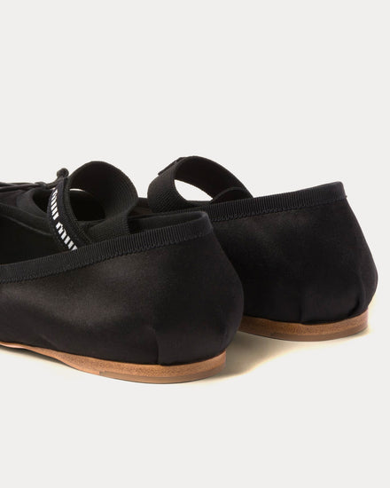 Miu Miu Satin Black Ballerinas - 3